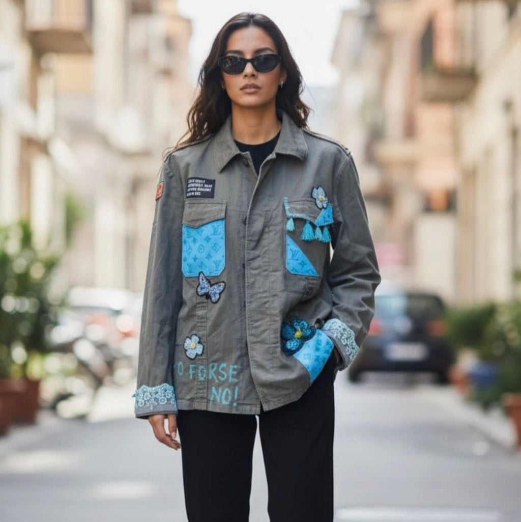 Giacca Upcycled -Light Blue Vibes